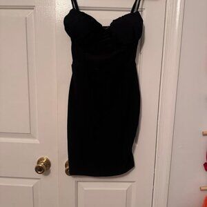 Black corset mini dress